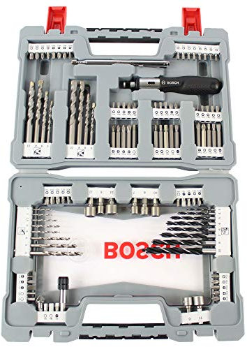 Bosch Accessories 105tlg. X-Line Bohrer- und Schrauberbit-Set (für Holz, Stein und Metall, inkl. Ratschen-Schraubendreher und Magnetstab, Zubehör Bohrschrauber und Schraubendreher)