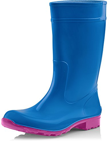 Ladeheid Stivali Pioggia Donna in PVC – Impermeabili, Robusti e Confortevoli, Stivali Gomma Alti Antiscivolo per la Pioggia, Facili da Pulire e Resistenti LA-967 (Blu Rosa, 38)