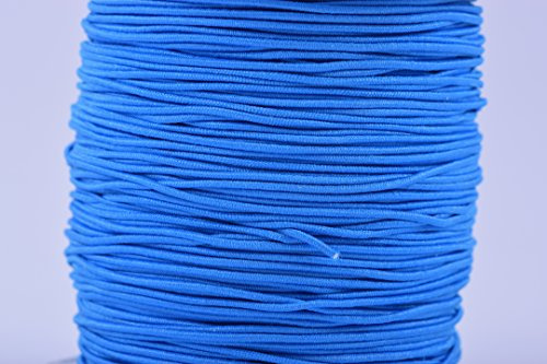 KONMAY Rubber Elastic Cord for Jewelry Making, 1 Roll 92 Meters 1.0mm Peacock Blue Round Stretchy String for Bracelets, Beading and Crafting