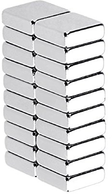Utsunomiya® 20 aimants néodyme Aimants 10 x 10 x 5 mm Glaçons Extra puissant pour tableau, tableau, bureau