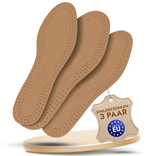 Lenzen 3 Paires de Semelles Intérieures en Cuir de Mouton avec Charbon Actif I Semelle Intérieure extra Mince pour Chaussures Femme et Homme (41 EU)