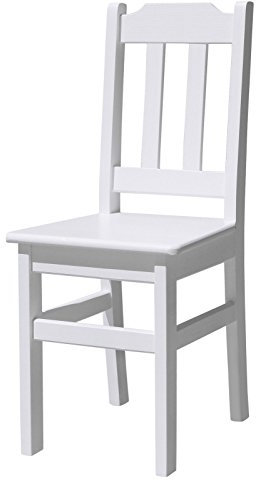 k koma Stuhl MASSIV Kiefer Holz -NEU restaurantstuhl hotelstuhl (Weiss)