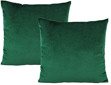 VAKADO Kissenbezug 45x45 Kissen sofakissen kissenbezüge Smaragdgrün grün Dunkelgrün Samt Weihnachten Dekorative Kissenhülle Gemütlich Weich Quadratisch Heimdekoration für Auto Couch Sofa