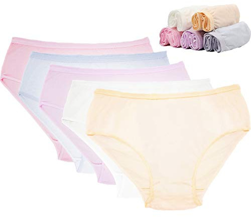 Femmes jetables 100% Coton Pur sous-vêtements de Voyage Culottes Granny mémoires Blanches/Multiclore (10pk) (Multicolore, Large:Taille 81-93cm, Hanches104-114cm)
