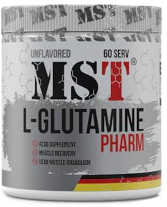 MST Nutrition L-Glutamin PHARM Pulver 300g pharmazeutische Qualität reines L-Glutamin ohne Zusatzstoffe Unflavored Premium Qualität 100 Prozent vegan Made in Germany laborgeprüft