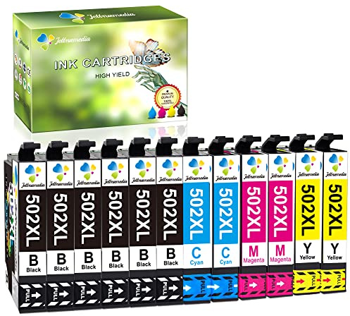 Jettruemedia 502XL Druckerpatronen für 502 XL Multipack Patronen Kompatibel mit Epson Expression Home XP-5100 XP5100 XP-5105 XP-5150 XP-5155 Workforce WF-2860 WF-2865 WF-2880 WF-2885 (12er-Pack)