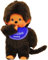 alles-meine.de GmbH Jungen - Monchhichi - Lätzchen - BLAU - incl. Name - 20 cm - Bekleidung ausziehbar - Plüschtier/Kuscheltier - Monchichi - Sportlich - groß - AFFE - Kind..