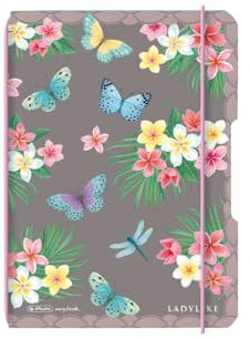 Herlitz Notizheft flex, A6, 40 Blatt punktiert; motiv: Ladylike Butterflies, 1 Stück