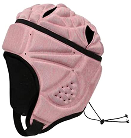Aymzbd Soft Shell Football Helmet, Rugby Helmet Soft Padded Headgear Adjustable Head Protector for Youth Kids Adults Pink