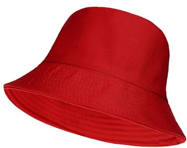 Molten Creek® Plain Cotton Bucket Hats, Lightweight and Comfortable, One Size Fits All, Versatile, Summer Protection and Beach Hats for Men and Women (Cotton, Red)