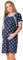 Be Mammy Damen Umstandsnachthemd Schwangerschaft Stillnachthemd mit Knopfleisten BE20-287 (Dunkelblau Türkis Herz, XL)
