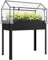 Outsunny Hochbeet mit Abdeckung, erhöhtes Kräuterbeet mit Ablauflöchern, Pflanzkasten aus Metall, wetterbeständig Gemüsebeet, Gartenbeet, Pflanzbeet für Garten, Balkon, 100 x 48 x 124 cm, Schwarz