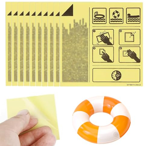 BCHKO Kit de réparation 10 pièces auto-adhésifs en TPU imperméable pour piscine, rustine, Convient pour les jouets, les matelas pneumatiques, les piscines flottantes, enfant, baignoire gonflable