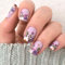 AstraGlam Stick-on Fingernails, 24 Pieces of Press On Nails with a Purple Flower Design, Easy-to-Apply Artificial Nails with Nail Adhesive, Ideal for Quick Nail Styling