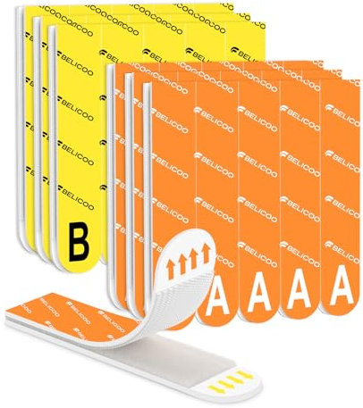 BELICOO Klebestreifen Extra Stark 30 Paar (60 Streifen,Größe XL), Poster Strips Bilder Aufhängen Ohne Bohren, A+B Klettband Selbstklebend, Geeignet für Fotorahmen & Dekorationen