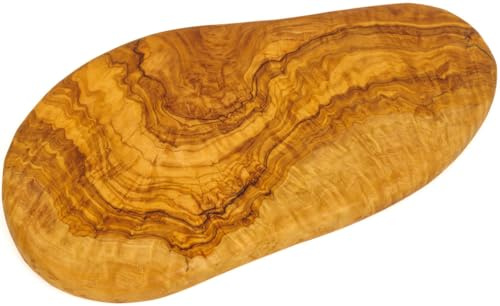 Abio SAS3.E - Planche à découper en bois d'olivier - 35 cm - Planche à découper en bois - Planche à découper en bois - Plateau de service - Planche à petit-déjeuner