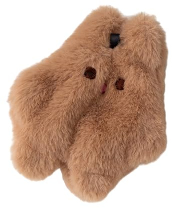 Élégant Lapin en Peluche Porte-monnaie Porte-monnaie Trousse de toilette Petite trousse de maquillage pour rouge à lèvres et cartes pour femmes Portefeuille lapin mignon, Couleur café., Beauté de