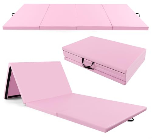 COSTWAY 300 x 120 x 5 cm mjuk golvmatta, vikbar gymnastikmatta, gymnastikmatta av PU med klätterstängning och bärhandtag, fitnessmatta, yogamatta, hem för gymnastik, yoga