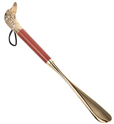 Ipetboom Long Handled Metal Shoe Horn Animal Head Comfortable Grip for Seniors Pregnant Women Portable for Home Outdoor Travel