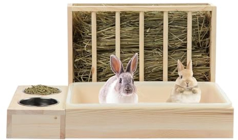 Mangiatoia Per Fieno,Alimentatore In Legno Per Piccoli Animali - Per Fieno E Acqua Per Cincillà E Conigli,Per Animali Domestici Come Pollo Furetto Riccio Per Casa Viaggio