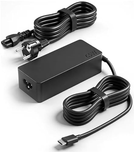 Niniber Cargador Portátil USB C 65W Compatible con Lenovo ThinkPad Carbon X1 T14 T15 L14 T480 T490 T580 Chromebook C330 S330 100e,E14 E15 E580,Yoga C930 C940 720,Type C Adaptadores de Alimentación