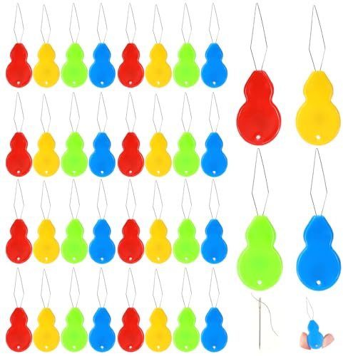 36 Pcs Needle Threaders Set Plastic Needle Threaders Gourd Shaped Needles Threader Hand Machine Sewing Tool Easy to Insert Hand Sewing Needles for Sewings Crafting Knitting Craft Quilting DIY