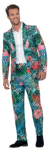 Smiffys Costume hawaïen style tropiques avec des motifs de flamants roses, Multicolore