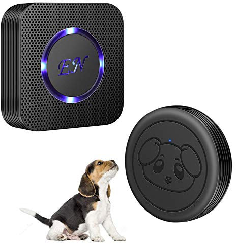EverNary Dog Door Bell Wireless Doggie doorbells for Potty Training with Warterproof Touch Button Dog Bells Included Receiver + Transmitter (1 Receiver + 1Transmitter) (Black)