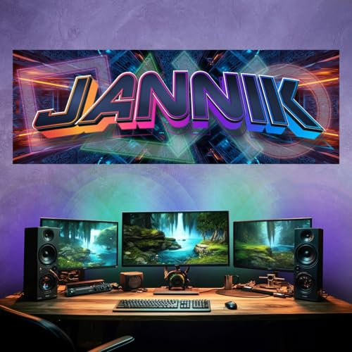 tjapalo vr213 Xtra-Robust Gamer Poster mit Namen Wandbild Gaming Zimmer cooles gamer wandtattoo junge name Gamer Bild für die Wand Poster für Teenager, Größe: B100xH35cm