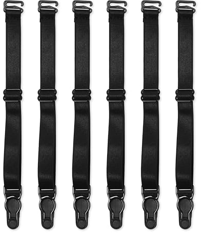 Satini Adjustable Metal Suspender Clips | Bra-Quality Elastic, Firm Hold, Variable Length, Multi-Garment Compatible, One Size