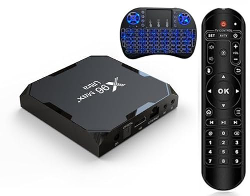 4 Go 64Go X96 Max Plus Ultra TV Box Android 11 Amlogic S905X4 2.4G 5G Dual Wifi BT4.0 Support AV1 H.265 8K HDR Décodeur avec clavier i8 Noir