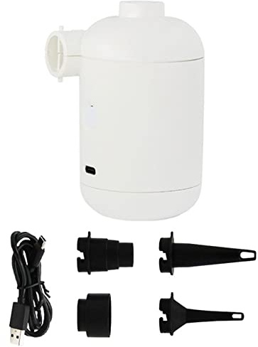 GIMOCOOL Bomba de Aire eléctrica, inflador eléctrico con Batería Recargable,Mini Bomba de Aire Portátil para Colchones,3 boquillas,para Barcos, Piscinas, Colchones de Cama, Inflador