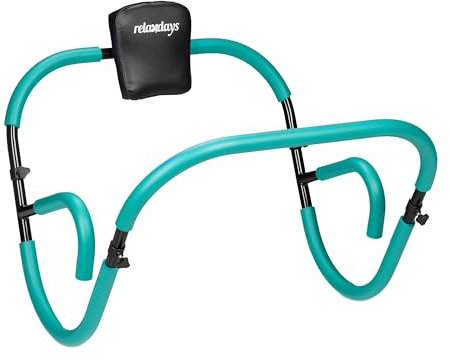 Relaxdays Bauchtrainer AB Roller, Bauchmuskeltrainer, faltbar, HxBxT: 66 x 70 x 70 cm, Sixpack Fitness Trainer, türkis