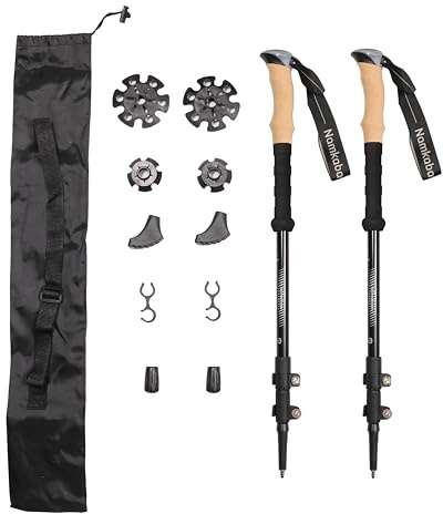 Schulz Tech Bâtons de randonnée télescopiques en aluminium avec poignée en liège I Bâtons de marche nordique légers pour homme et femme pour le ski et la randonnée I Bâtons de trekking pour sports de