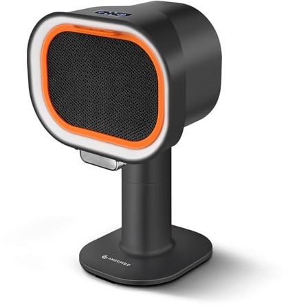 AMZCHEF Cappa aspirante portatile con altezza telescopica e inclinazione di 40°, 4 modalità di funzionamento, silenziosa, filtro in alluminio di grande calibro per appartamenti/BBQ/RV, Nero