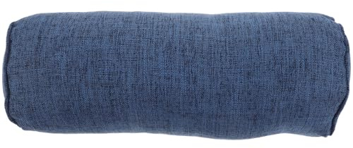BIUDECO Almohada Cilíndrica de Apoyo para Yoga y Fitness, Cojín Redondo de Entrenamiento Corporal 15x15x40 Cm Funda Azul, Soporte Lumbar y Reposapiés para Pilates y Estiramientos en Casa