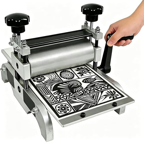 Bärbar Tryckpress, Etsningspress, Handvevad, Tryckstorlek 300 x 170 Mm, Stabil Skrivbordspress För Intaglio-, Relief-, Trä- Och Kopparplåttryck