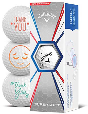 Callaway Golfbälle 3er Pack Motiv Danke Thank You Golf Geschenke für Golfer Geschenkidee (Supersoft)