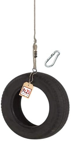 h2i Schaukel-Seil-Set für vertikale Reifenschaukel | Seil für Schaukel inkl. Karabiner | höhenverstellbare Seillänge | Seil mit 4 Verschraubungen | ohne Reifen