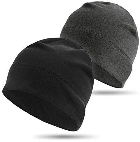 beifon 2 Stück Laufmütze Sportmütze Herren Wintermütze Damen Fahrrad Mütze Fahrradmütze unter Helm Beanie Warme Helmmütze Winddicht elastisch zum Joggen Laufen Radfahren Outdoor