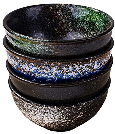 Fignner Set di 4 Ciotole in Ceramica, Ciotola per Cereali, Ciotola per Riso, Insalatiera, Ciotola per Dolci, Insalatiera