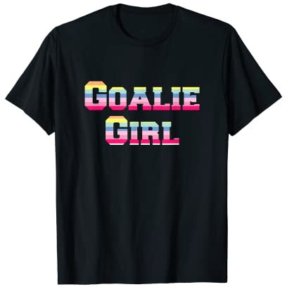 Goalie Girl Hockey, Pastellstreifen T-Shirt