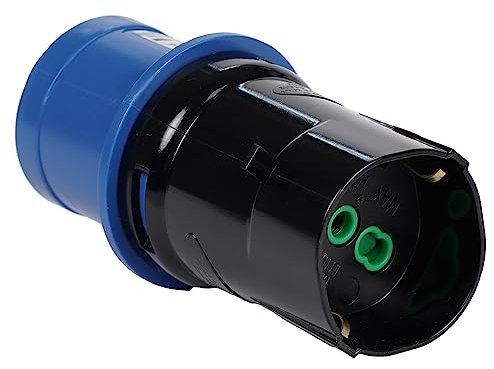 FANTON 78100-E Adattatore industriale blu da spina CEE a presa schuko/bipasso universale, spina 2P+T 16A 220V IP44, per cantiere e campeggio