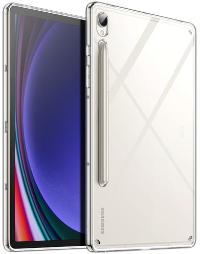 JETech Klar Hülle für Samsung Galaxy Tab S9 11 Zoll, Anti-Vergilbung Transparente Dünn Tablet Schutzhülle mit Hart PC Rückseite und Soft TPU, Unterstützung S Pen Kabelloses Laden (Durchsichtig)