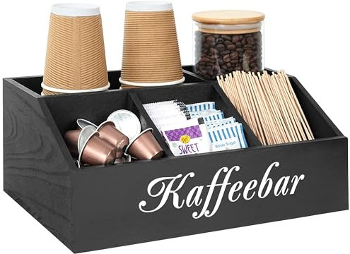 Winter Shore Organizer Caffe da Banco in Legno - Postazione Caffe Moderna per Ufficio - Angolo Caffe Cucina - Coffee Station per Pausa Caffè e Spuntini