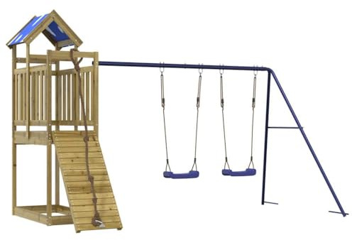 vidaXL Set da Gioco da Esterno in Legno di Pino Impregnato, Set da Gioco, playset, Parco Giochi da Giardino, Set da Gioco in Legno