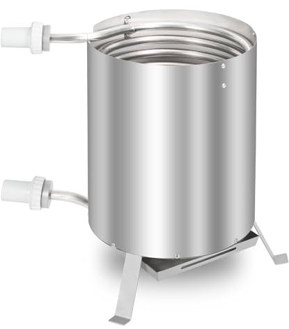 Vigevee Riscaldamento per piscina con fuoco e spirale di riscaldamento, per piscina, 100% acciaio inox, connettore Ø 36/38 mm, per piscina con tappetini refrattari e vassoio