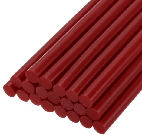 sourcing map 20pcs Hot Glue Sticks for Glue Gun 7mm/0.27-inch x 8-inch Mini Hot Melt Adhesive Glue Stick Wine Red