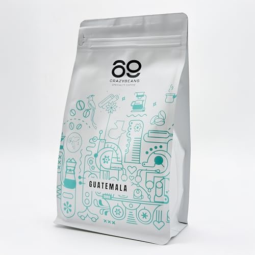 Cafe de Especialidad en Grano | Guatemala Caturra,Bourbon | 100% Arábica | Lavado con fermentación | 1600m | 84 puntos SCA | Huehuetenango,Guatemala | 500g | 69 CrazyBeans Specialty Coffee