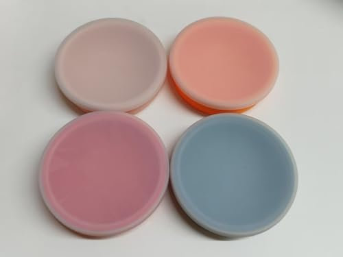 Webake Eierform Silikonform Heißluftfritteuse 10 cm 4 Stück Creme Brulee Schälchen Flach Silikon Kleine Behälter Mit Deckel Souffle Förmchen Burger Buns Backform